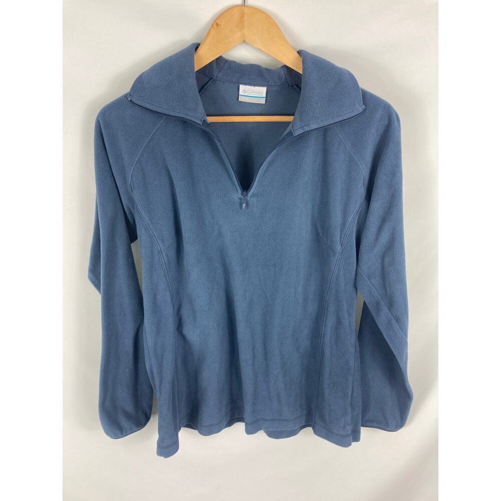 Columbia 1/4 Zip Blue Soft Fleece Sweater Size Large